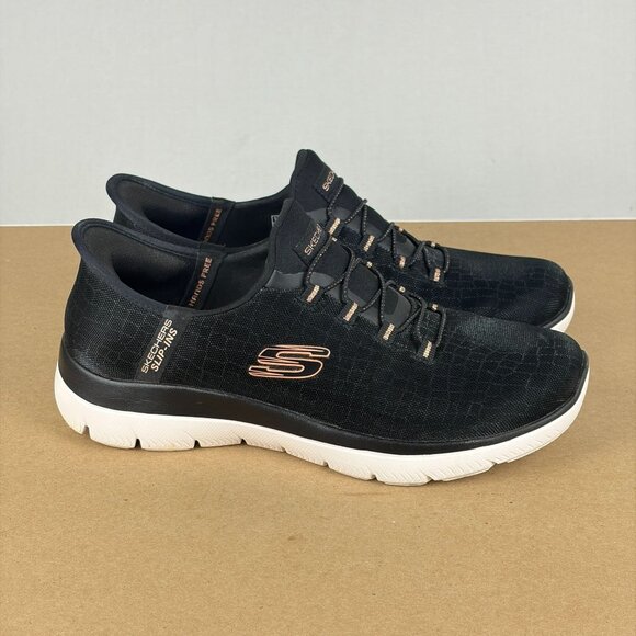 Skechers Slip-Ins Summits Classy Nights Casual Shoes Womens 7.5 Black Rose Gold - Picture 3 of 10